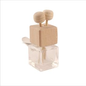 Car Perfume Bottle Square Seat Glass Aromatherapy Bottle With Air Conditioning Outlet Clip Aromatherapy (Color: Transparent)